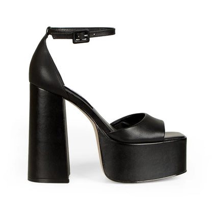 Sally Platform Sandal Leather Black