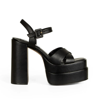 Hanna Platform Sandal Leather Black