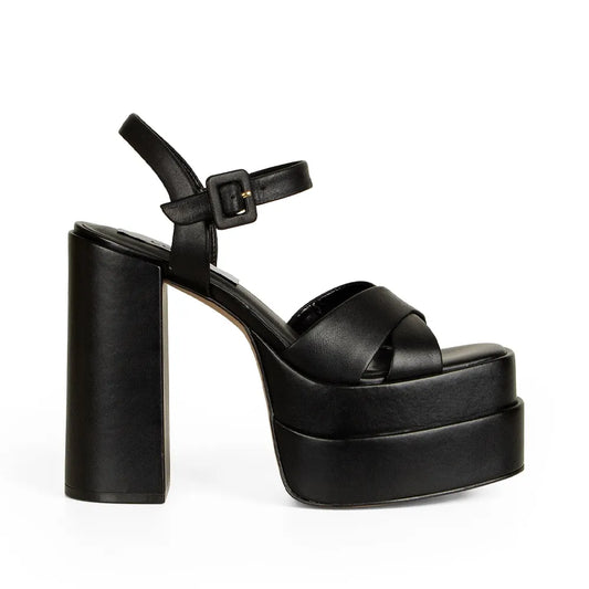 Hanna Platform Sandal Leather Black