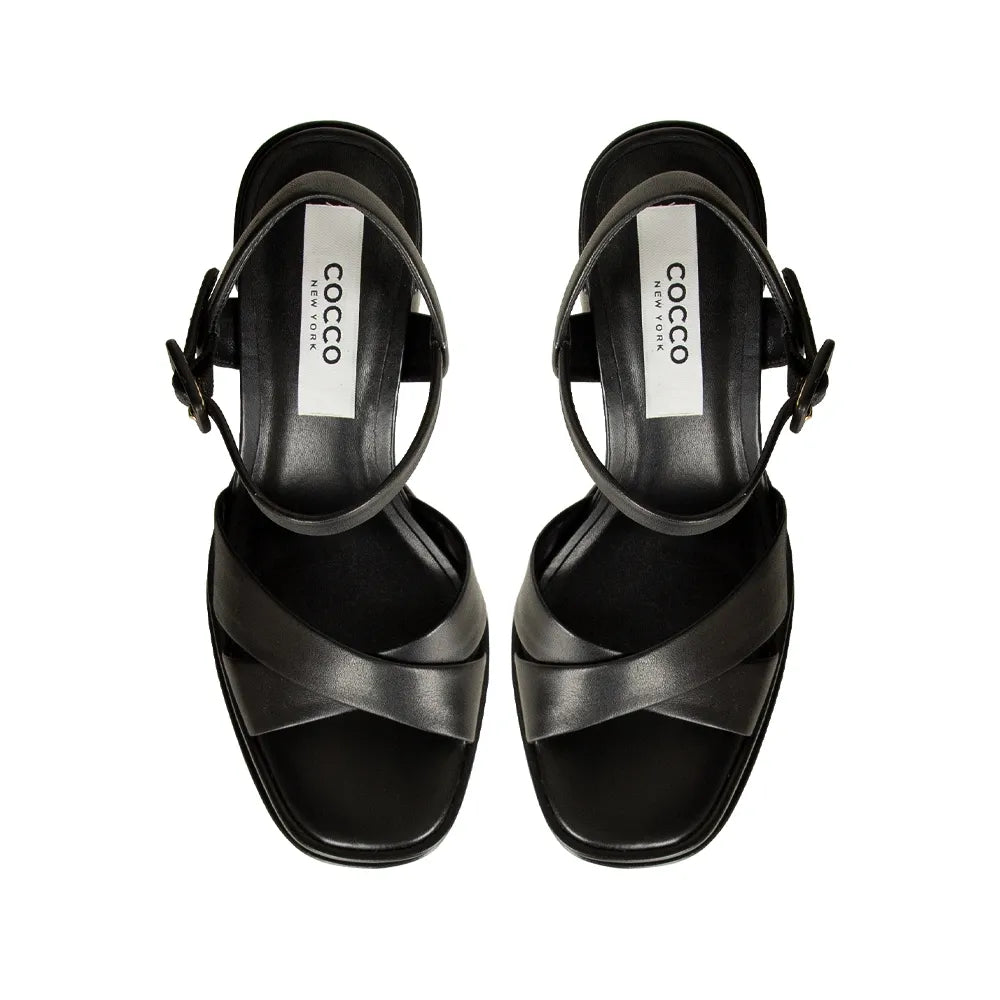 Hanna Platform Sandal Leather Black