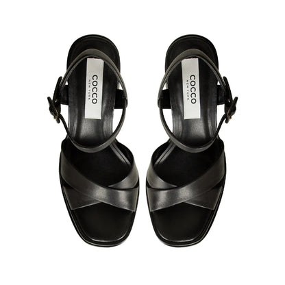 Hanna Platform Sandal Leather Black, view 3