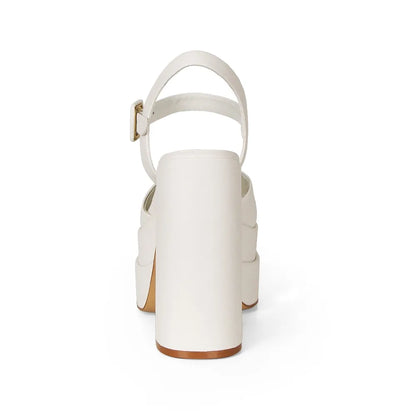 Hanna Platform Sandal Leather White, view 5