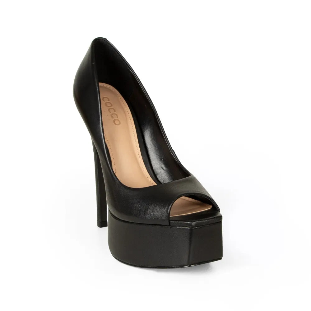 Giorgia Peep Toe Black Leather – view 2