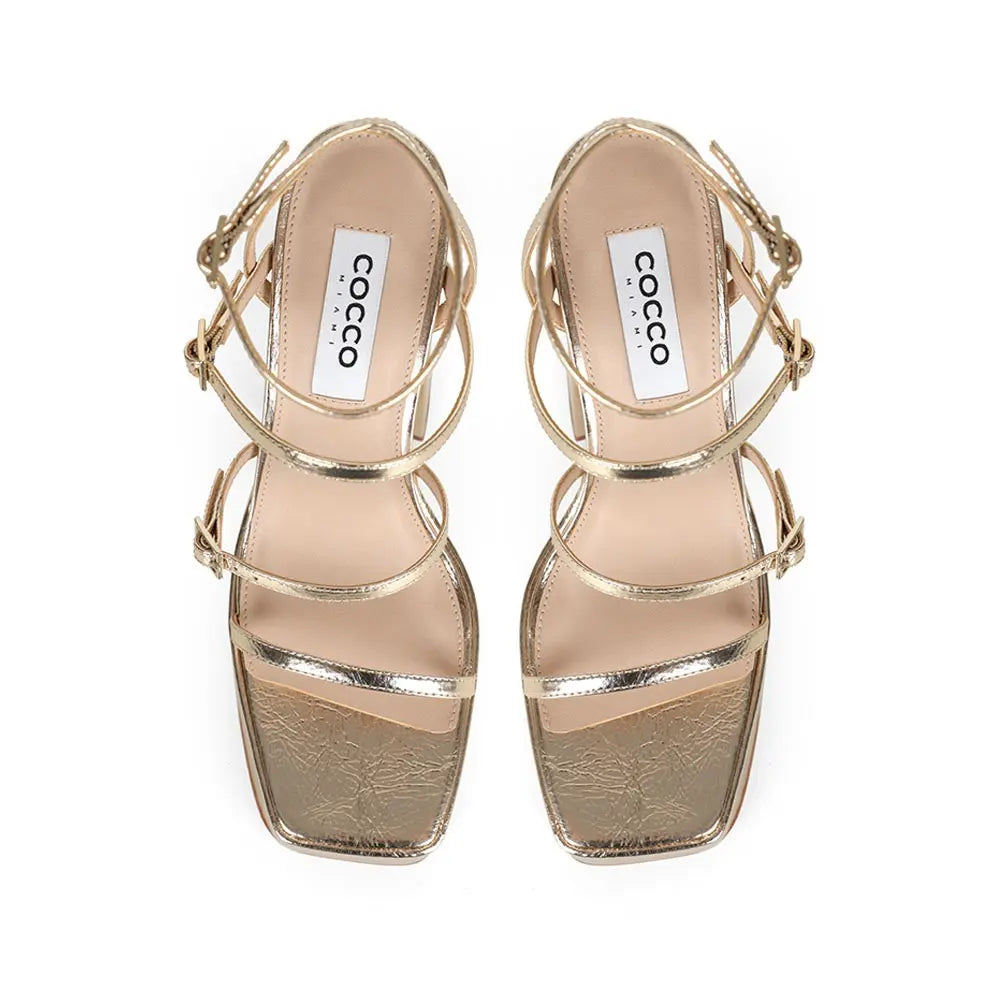 Pietra Platform Sandal Gold Metallic Leather – view 3