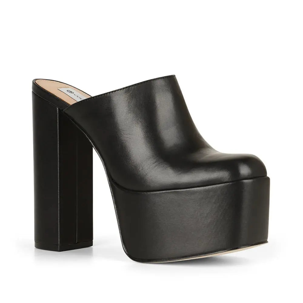 Paty Platform Mule Black Leather – view 2