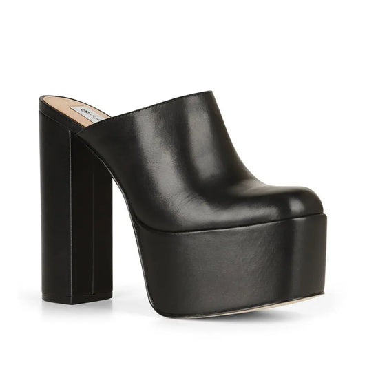 Paty Platform Mule Black Leather – view 2
