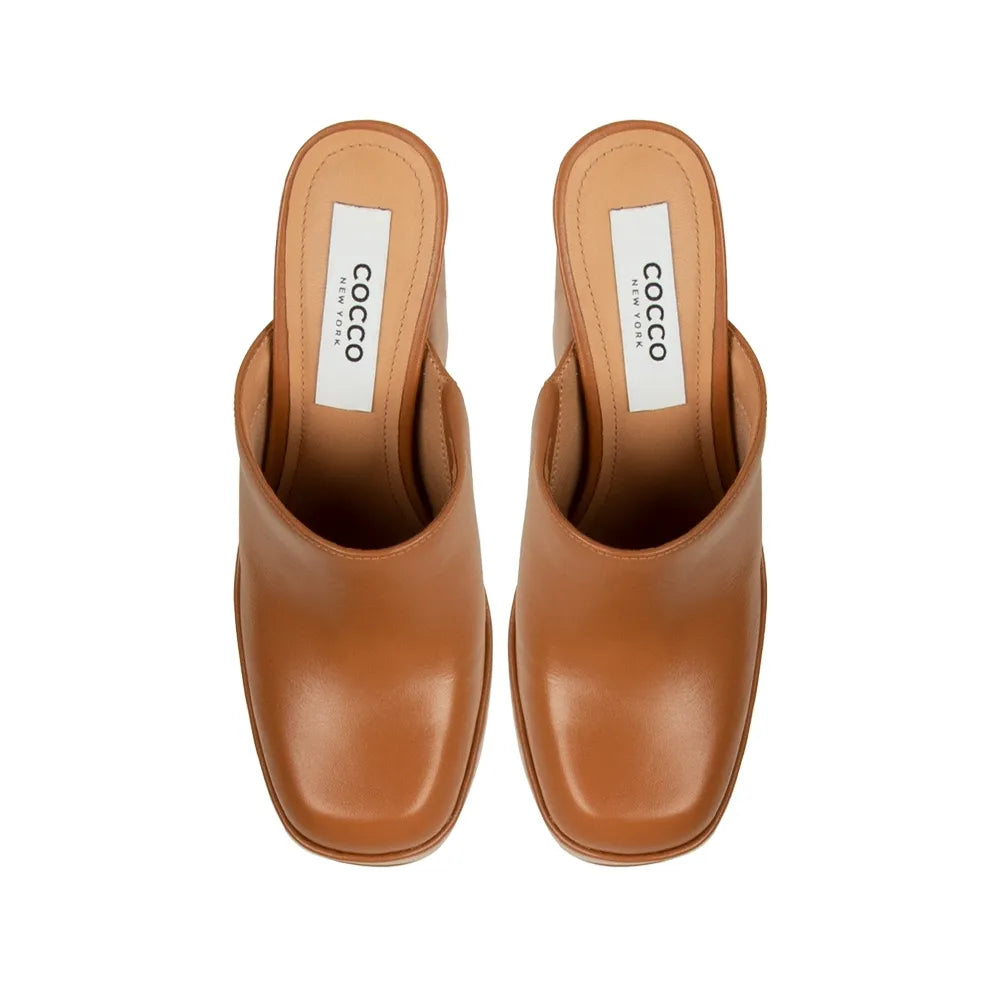 Paty Platform Mule Almond Leather