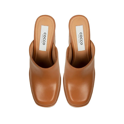 Paty Platform Mule Almond Leather