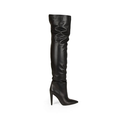 Simone Over The Knee Boot Leather Black