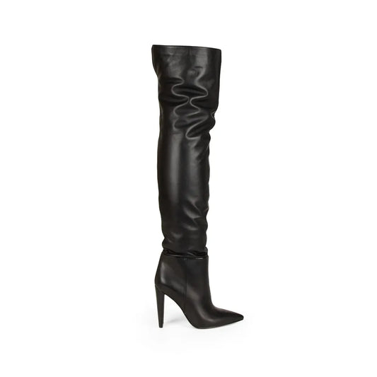 Simone Over The Knee Boot Leather Black