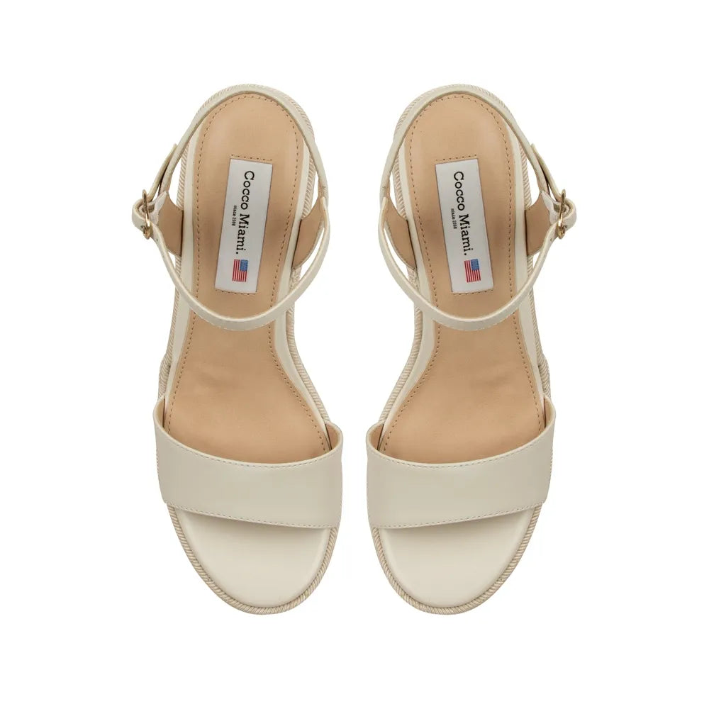 Isabela Platform Off White Leather, view 4