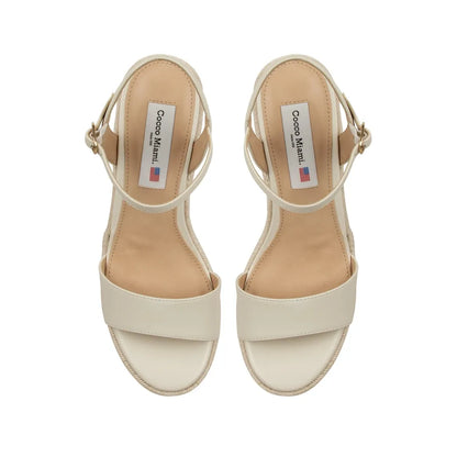 Isabela Platform Off White Leather, view 4