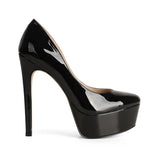 Sapato de salto com plataforma Tiffany em verniz preto