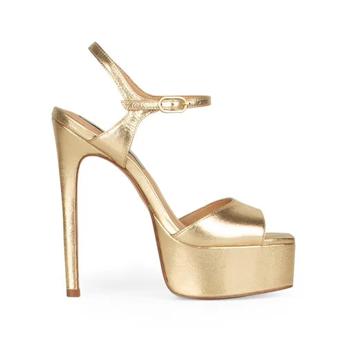 Nora Platform Sandal Leather Gold