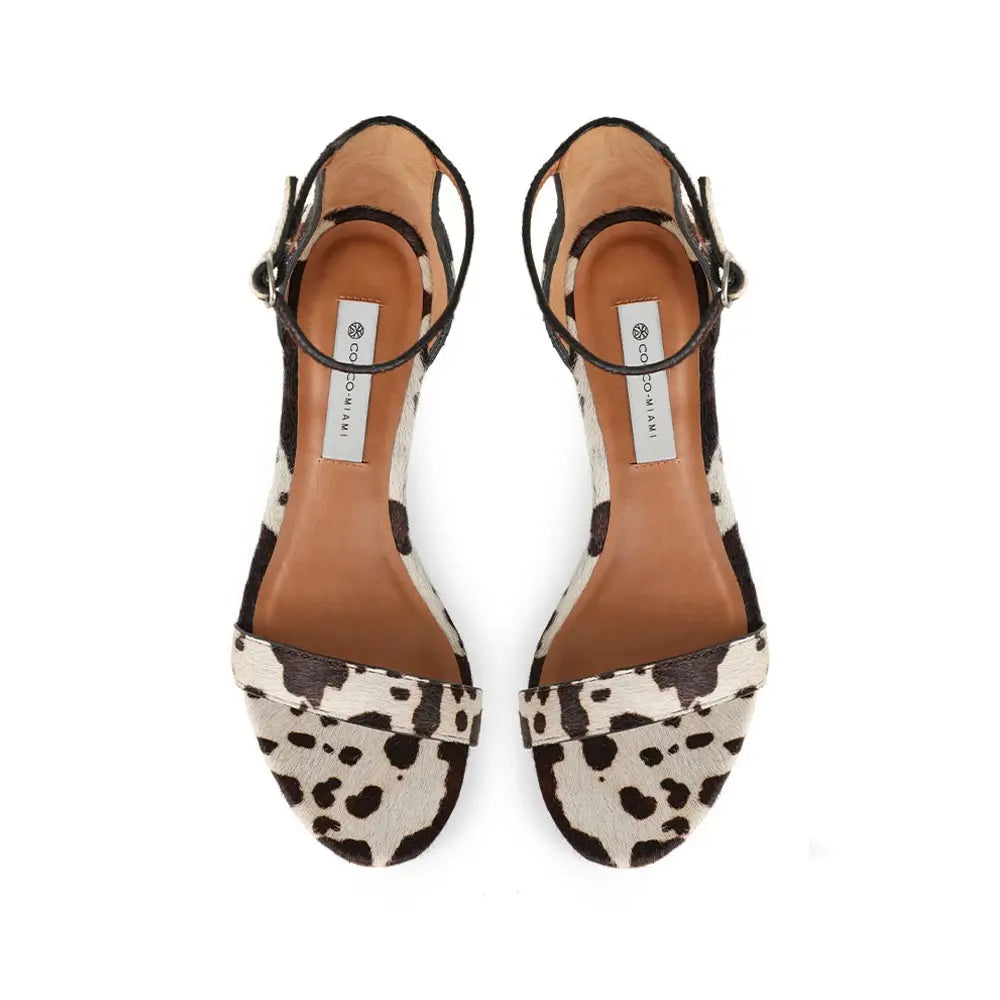 Mary Sandal Fur Leather Coffee