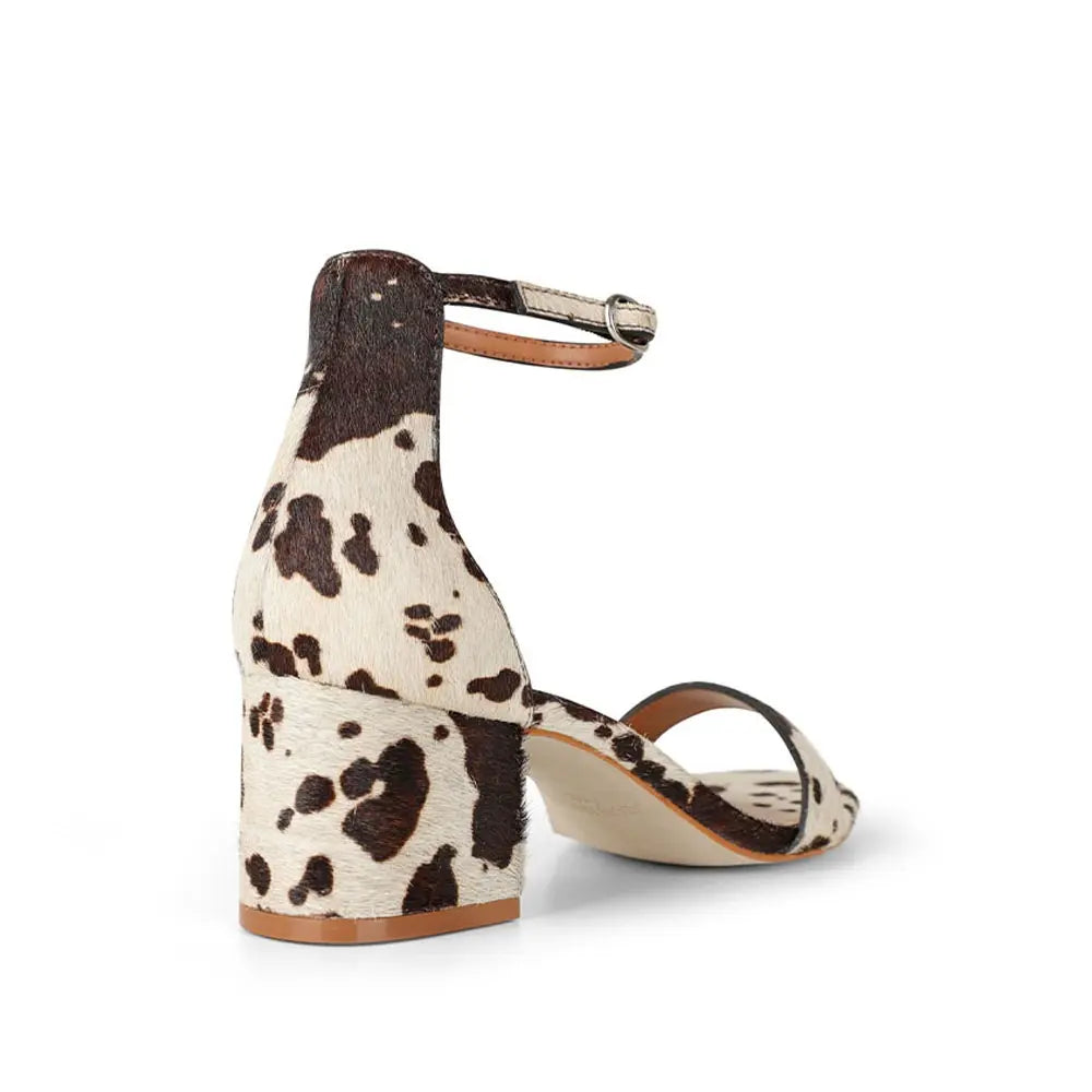 Mary Sandal Fur Leather Coffee