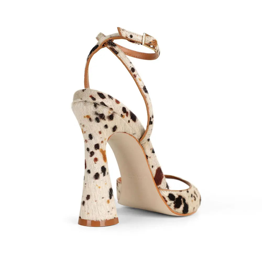 Estella Sandal Fur Leather White