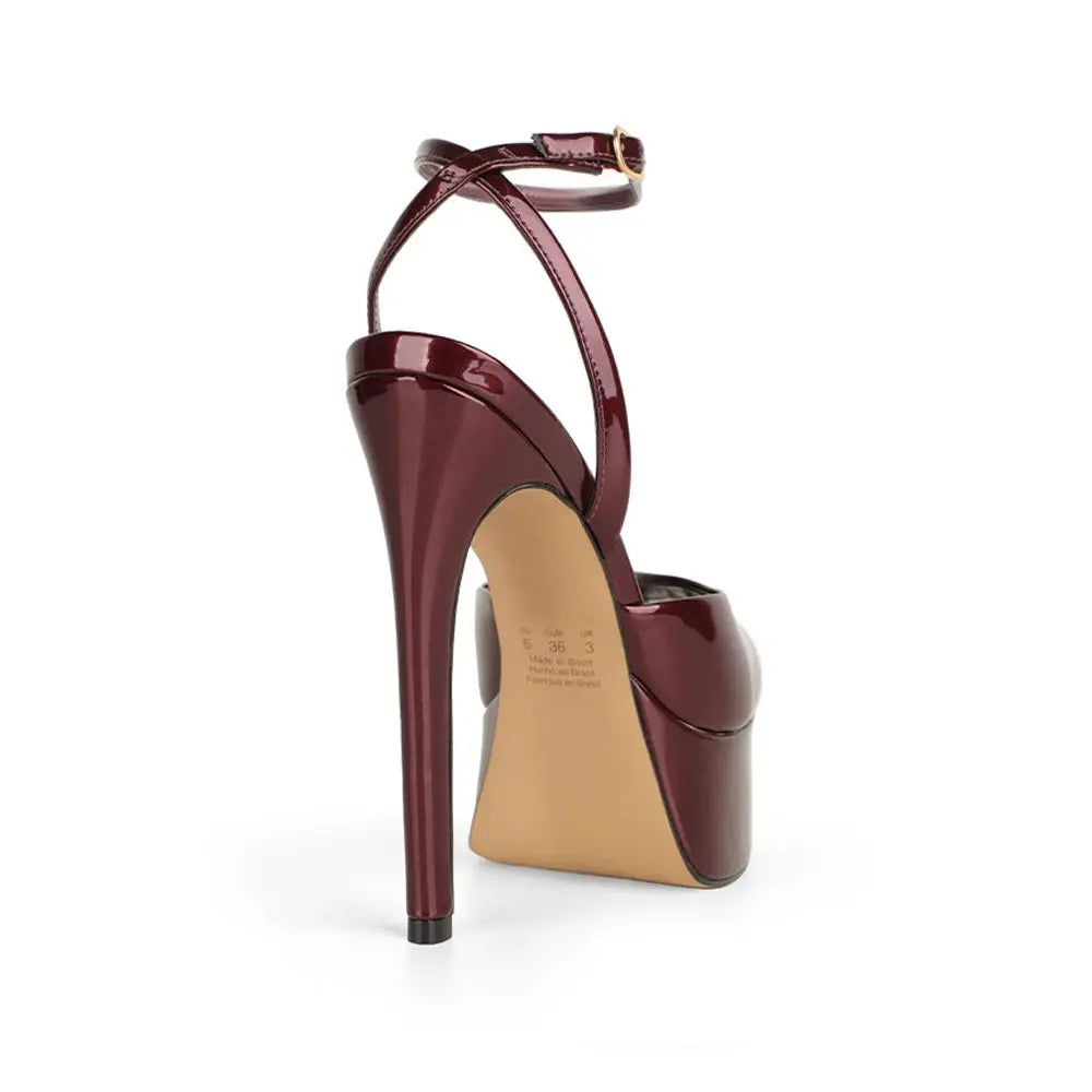 Naomi Platform Sandal Cherry Patent Leather – view 4