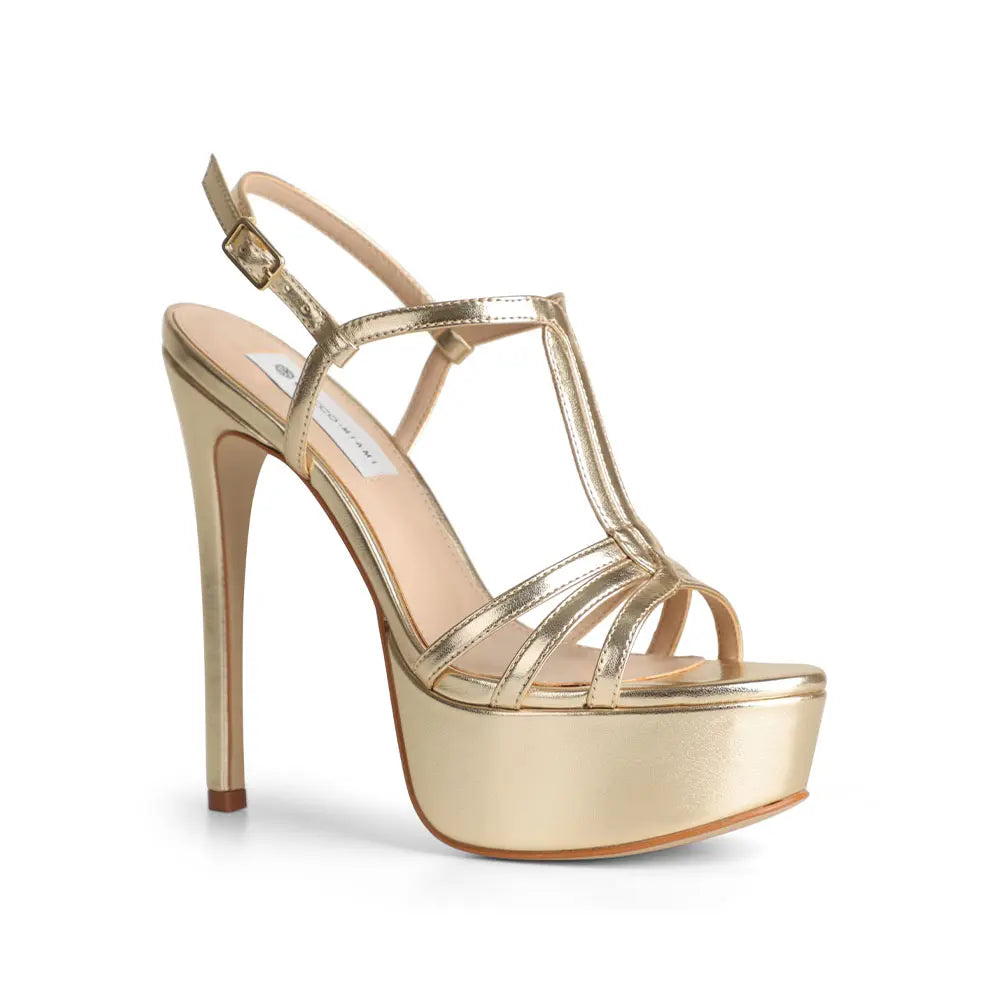 Lorraine Platform Sandal Gold Metallic Leather – view 2