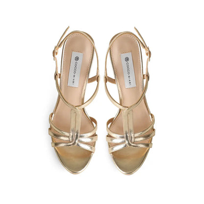 Lorraine Platform Sandal Gold Metallic Leather – view 3