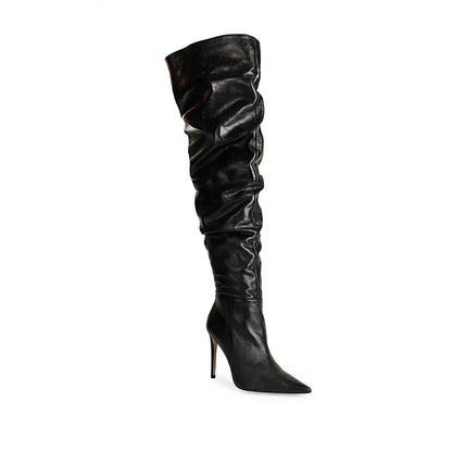Soraya Over The Knee Boot Black Leather – view 3