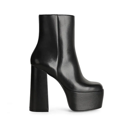 Chloe Platform Boot Black Leather