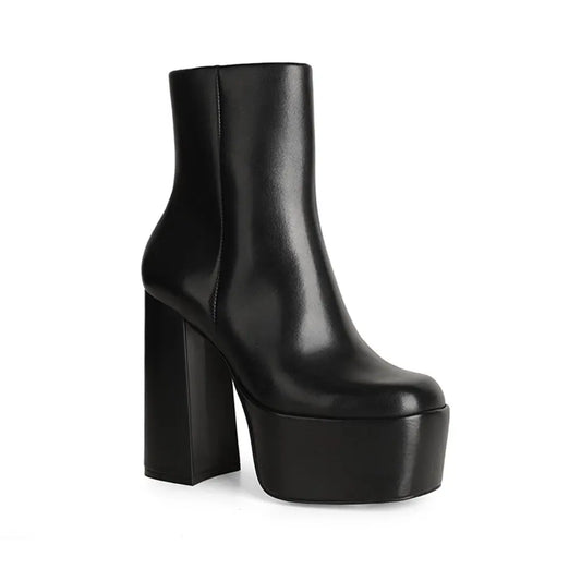 Chloe Platform Boot Black Leather – view 2