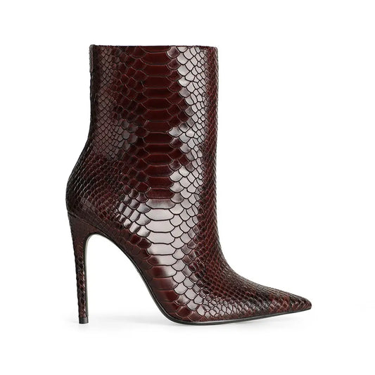 Ivy Ankle Boot Brown Snake Leather