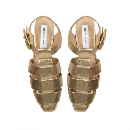 Sammy Fisherman Sandal Gold Leather