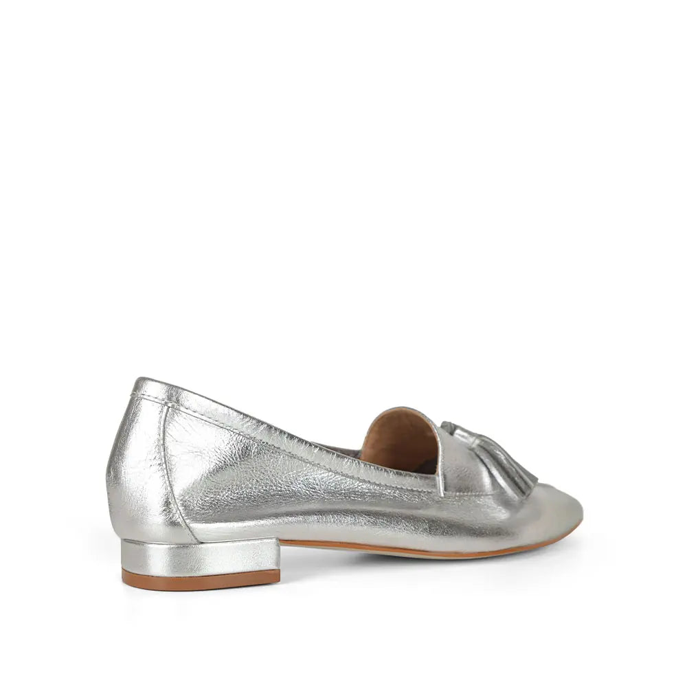 Bianca Tassel Loafer Silver Leather