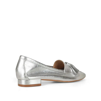 Bianca Tassel Loafer Silver Leather
