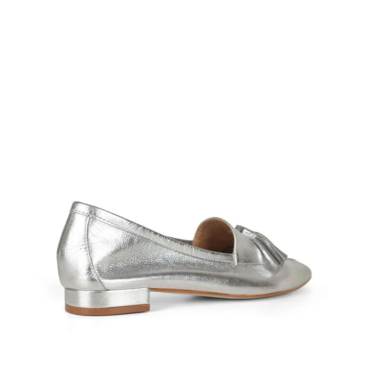 Bianca Tassel Loafer Silver Leather