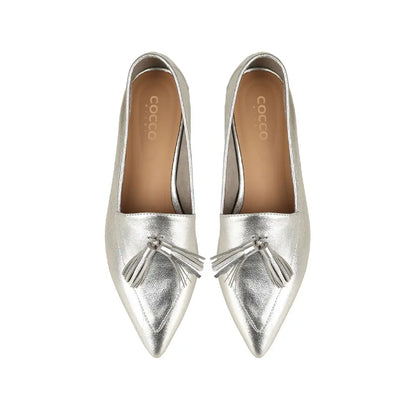 Bianca Tassel Loafer Silver Leather