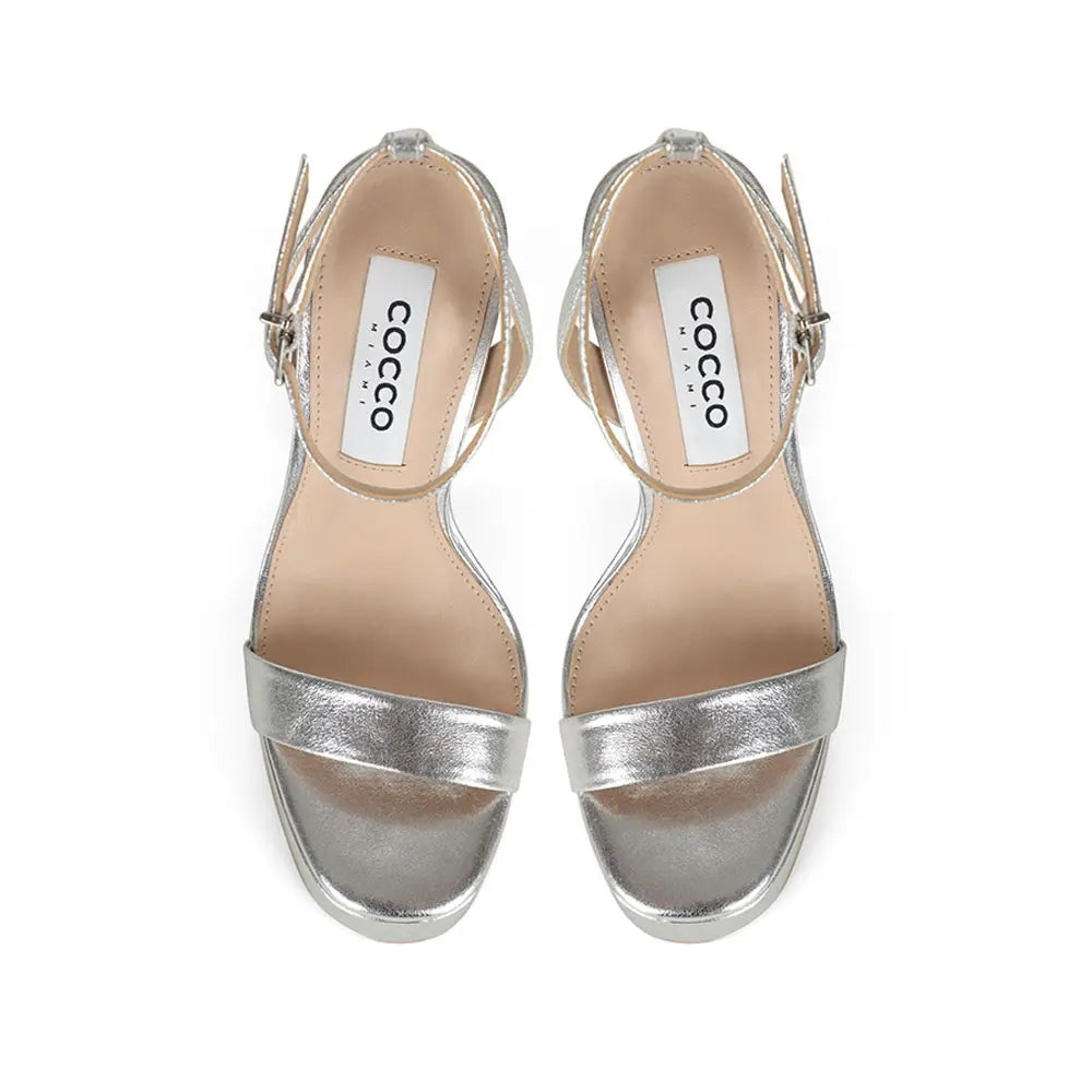 Darla Platform Sandal Silver Metallic Leather – view 3