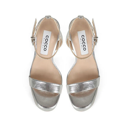Darla Platform Sandal Silver Metallic Leather – view 3