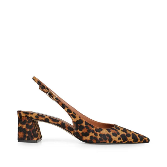 Ritta Slingback Pump Leopard Hair-On Leather