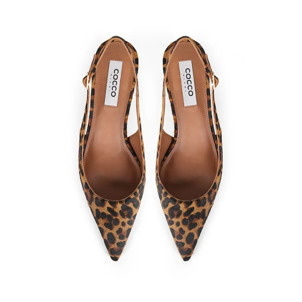 Ritta Slingback Pump Leopard Hair-On Leather – view 3