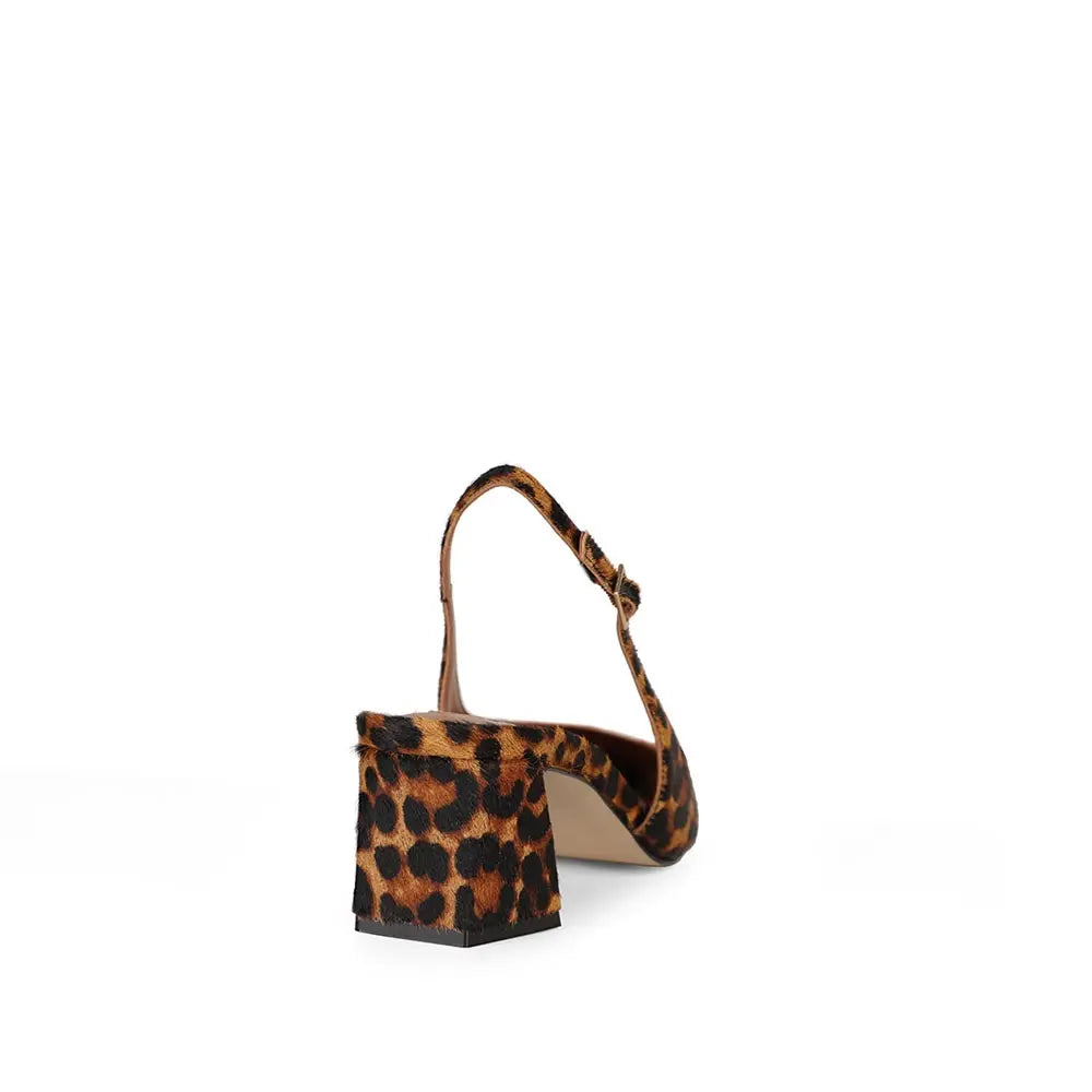 Ritta Slingback Pump Leopard Hair-On Leather – view 4