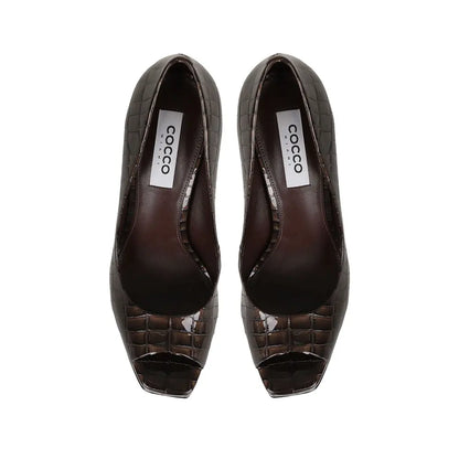Giorgia Peep Toe Brown Croco Synthetic – view 3