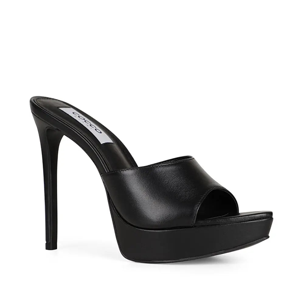 Sofia Platform Mule Black Leather – view 2