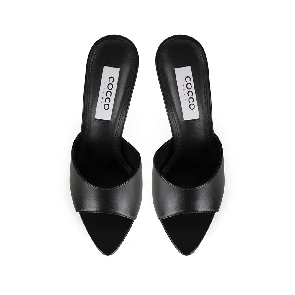 Sofia Platform Mule Black Leather – view 3