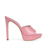 Mule de plataforma Sofia de charol rosa