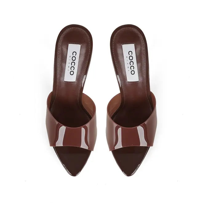 Sofia Platform Mule Brown Vinyl – view 3