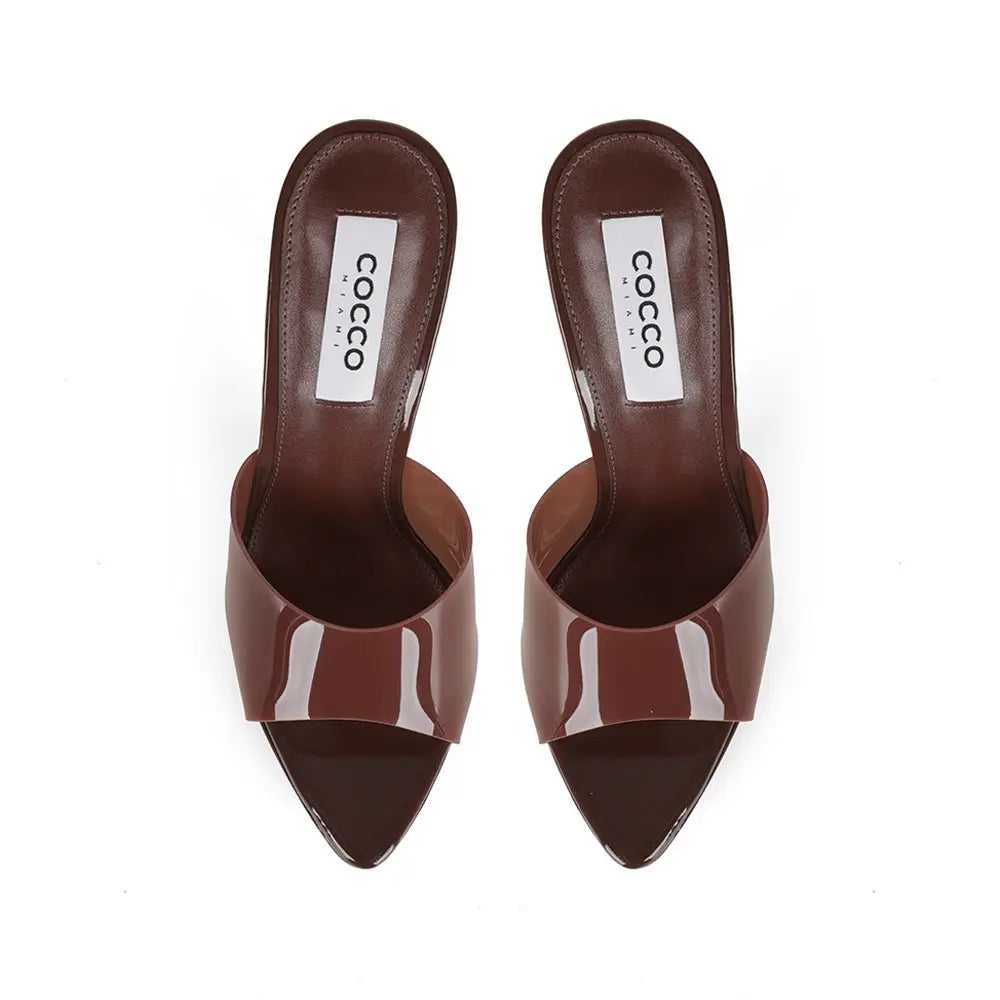 Sofia Platform Mule Brown Vinyl – view 3