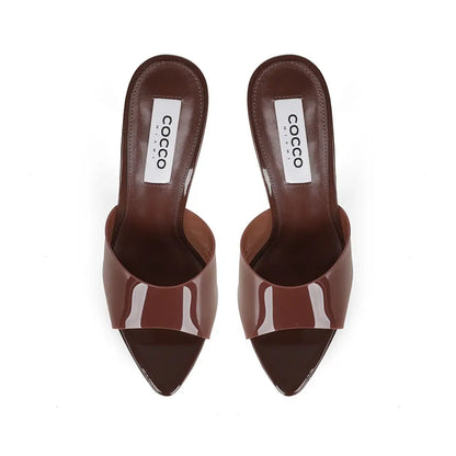 Sofia Platform Mule Brown Vinyl – view 3