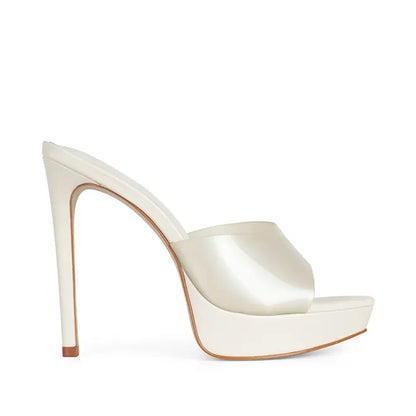 Sofia Platform Mule White Vinyl – view 1