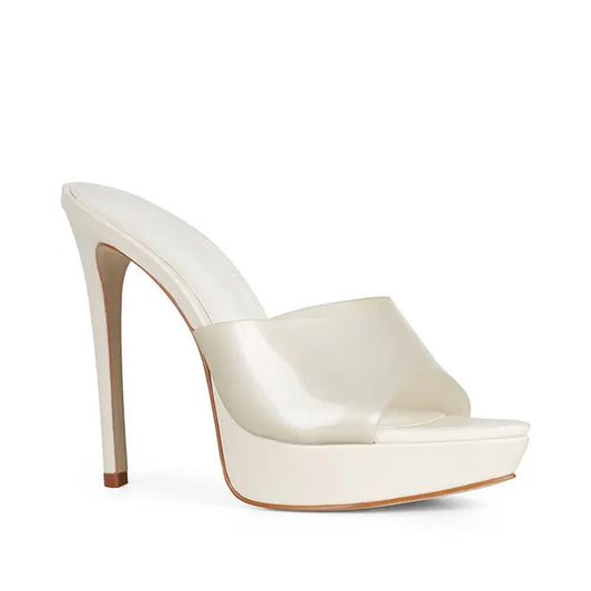Sofia Platform Mule White Vinyl – view 2