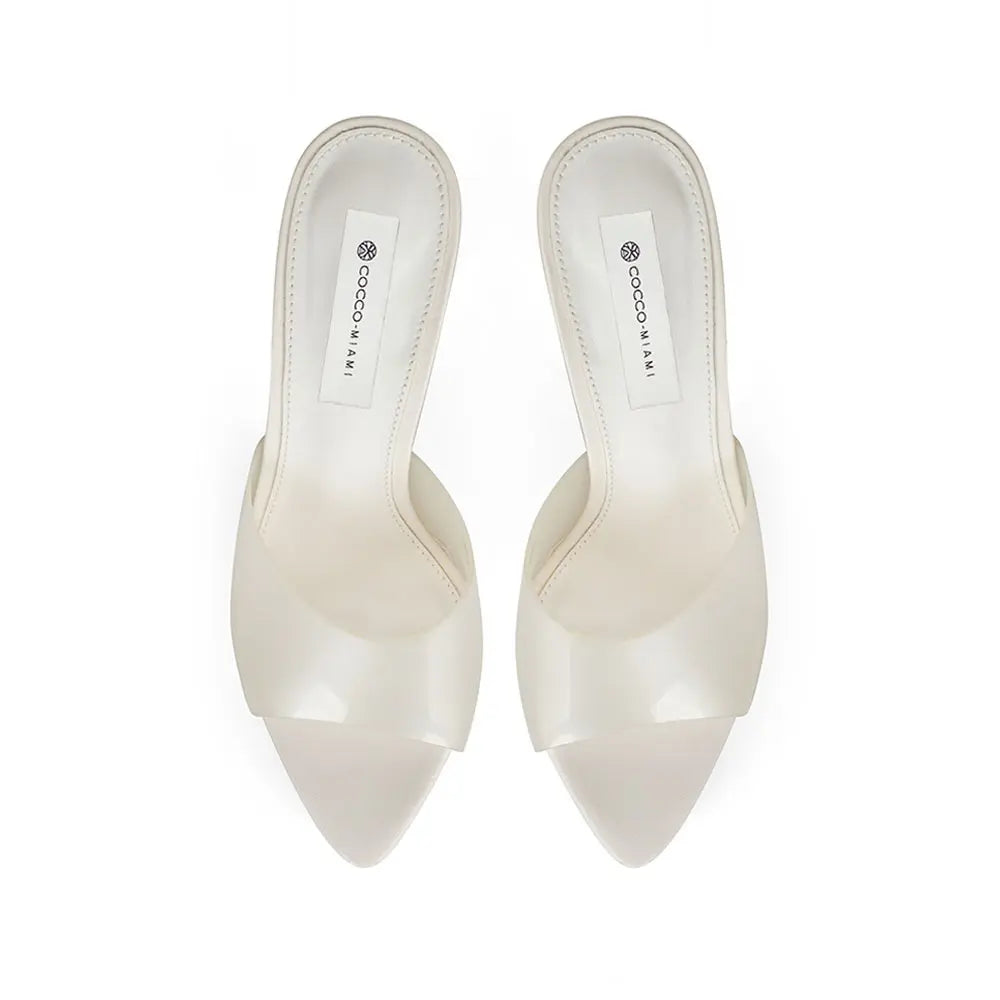 Sofia Platform Mule White Vinyl – view 3