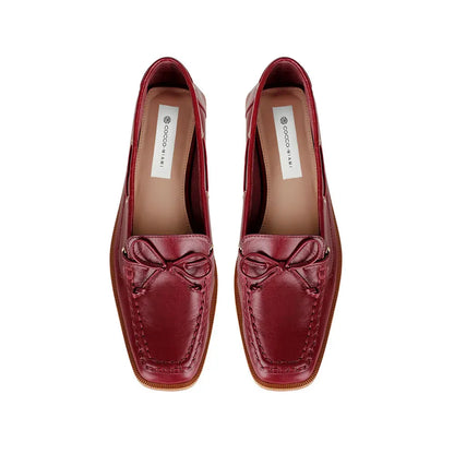 Paris Boat Loafer Cherry Leather