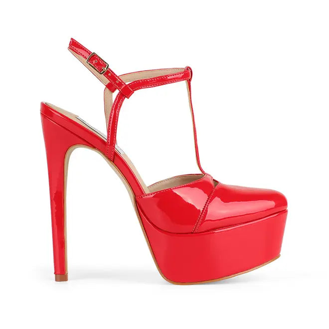 Maite Platform Sandal Red Patent Leather
